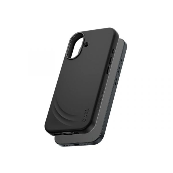 CARE by PanzerGlass Flow Case Black w. Haptic Button & MagSafe iPhone 17, Black
